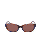 Narrow Rounded Rectangle Sunglasses - Anne Klein NAVY PLAID