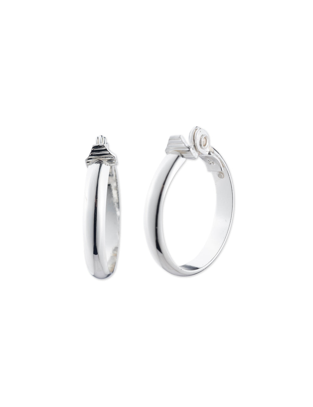 Silver-Tone Hoop Clip Earrings - Anne Klein