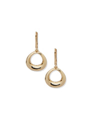 Bevel Oval Drop Earrings - Anne Klein