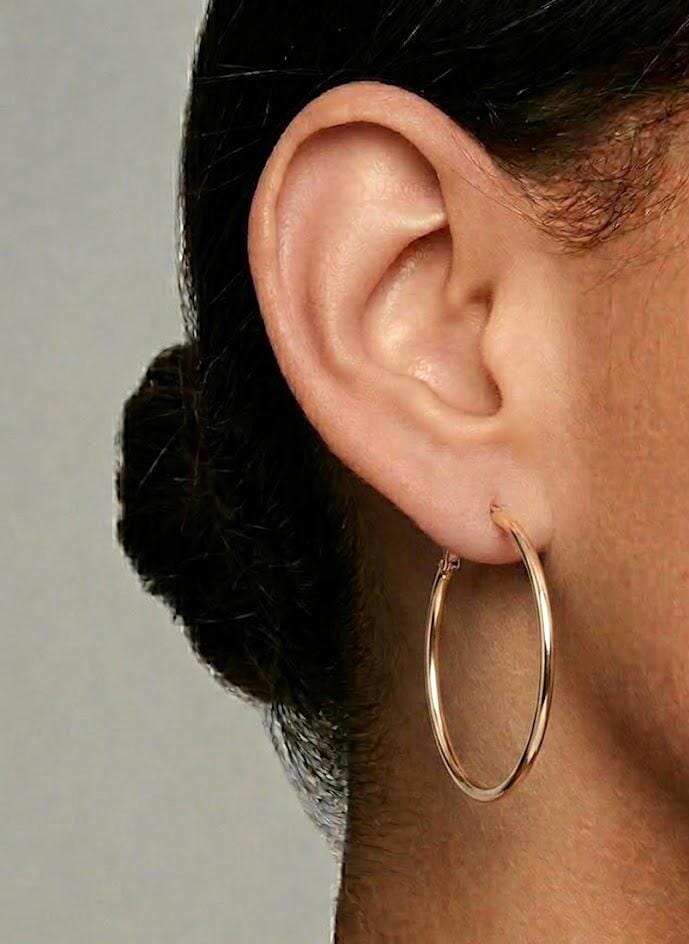 Medium Gold-Tone Hoop Earrings - Anne Klein