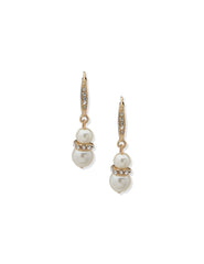 Pearl Double Drop Earrings in Gold-Tone - Anne Klein