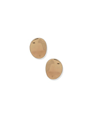 Liquid Metal Button Earrings - Anne Klein