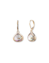 Abalone Stone Gold-Tone Drop Earrings - Anne Klein