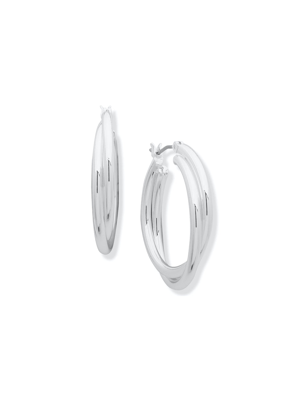 Anne Klein Silver-tone twist hoop earring - Anne Klein