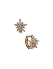Starburst Crystal Hoop Earrings - Anne Klein