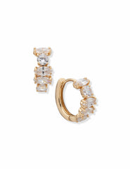Anne Klein Gold-Tone Navette Round Stone Hoops - Anne Klein