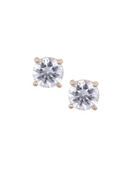 8MM CZ Stud Earrings in Gold-Tone - Anne Klein