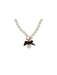 Bow Toggle Necklace - Gold/Pearl - Anne Klein