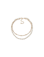 Multi-Row Pearl & Gold-Tone Necklace - Anne Klein