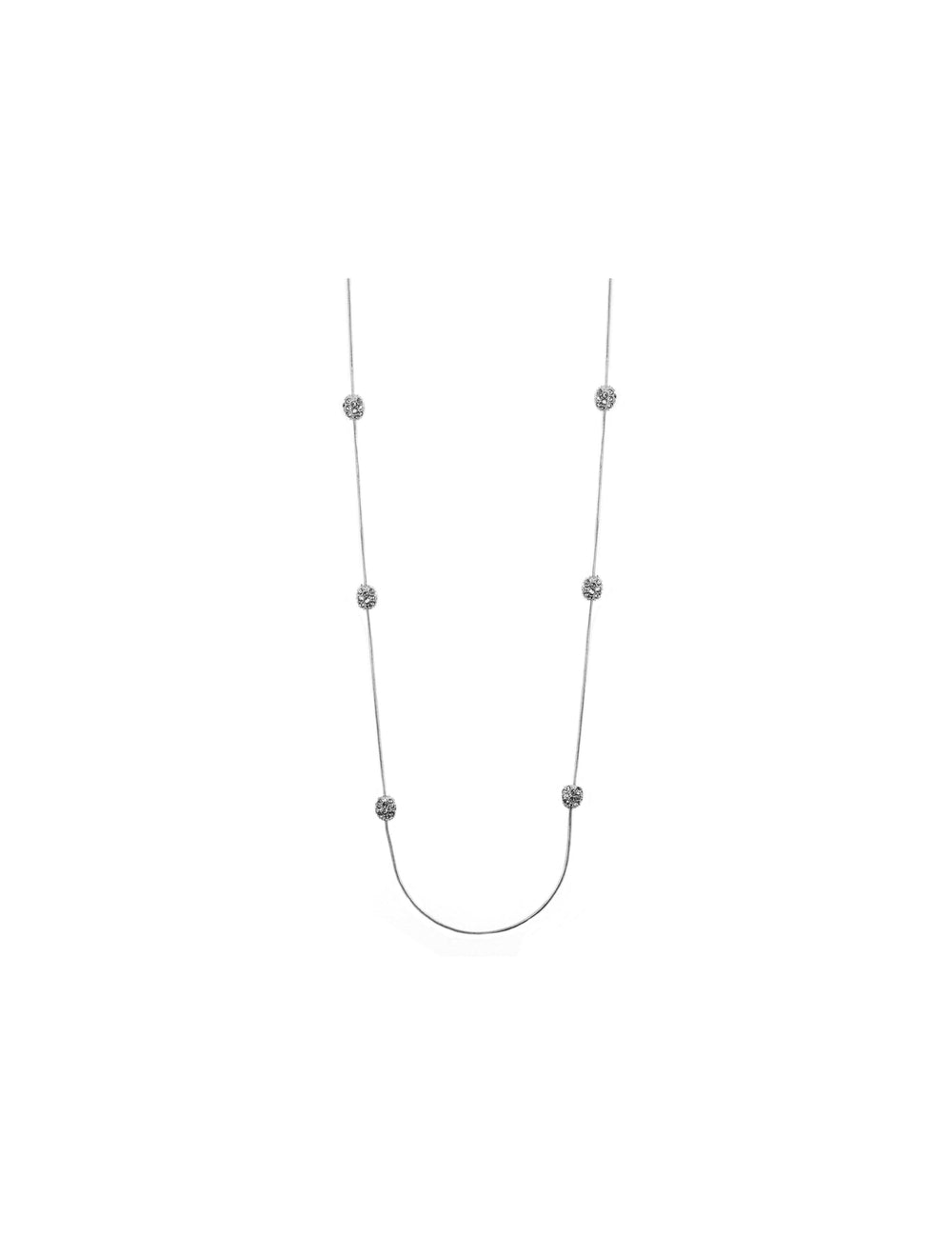 Long Crystal Fireball Station Necklace - Anne Klein
