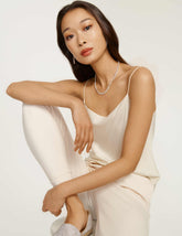 Silver Prong Round Stone Collar Necklace - Anne Klein