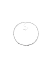 Silver Prong Round Stone Collar Necklace - Anne Klein