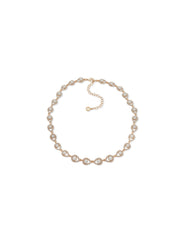 Gold-Tone Faux Pearl Pavé Crystal Necklace - Anne Klein