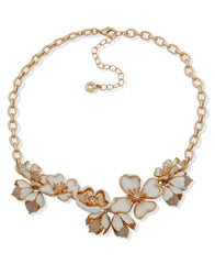 Dramatic Textured Floral Frontal Necklace - Anne Klein