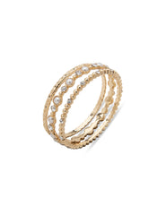 Gold Bangle Bracelet Set with Pearls & Crystals - Anne Klein