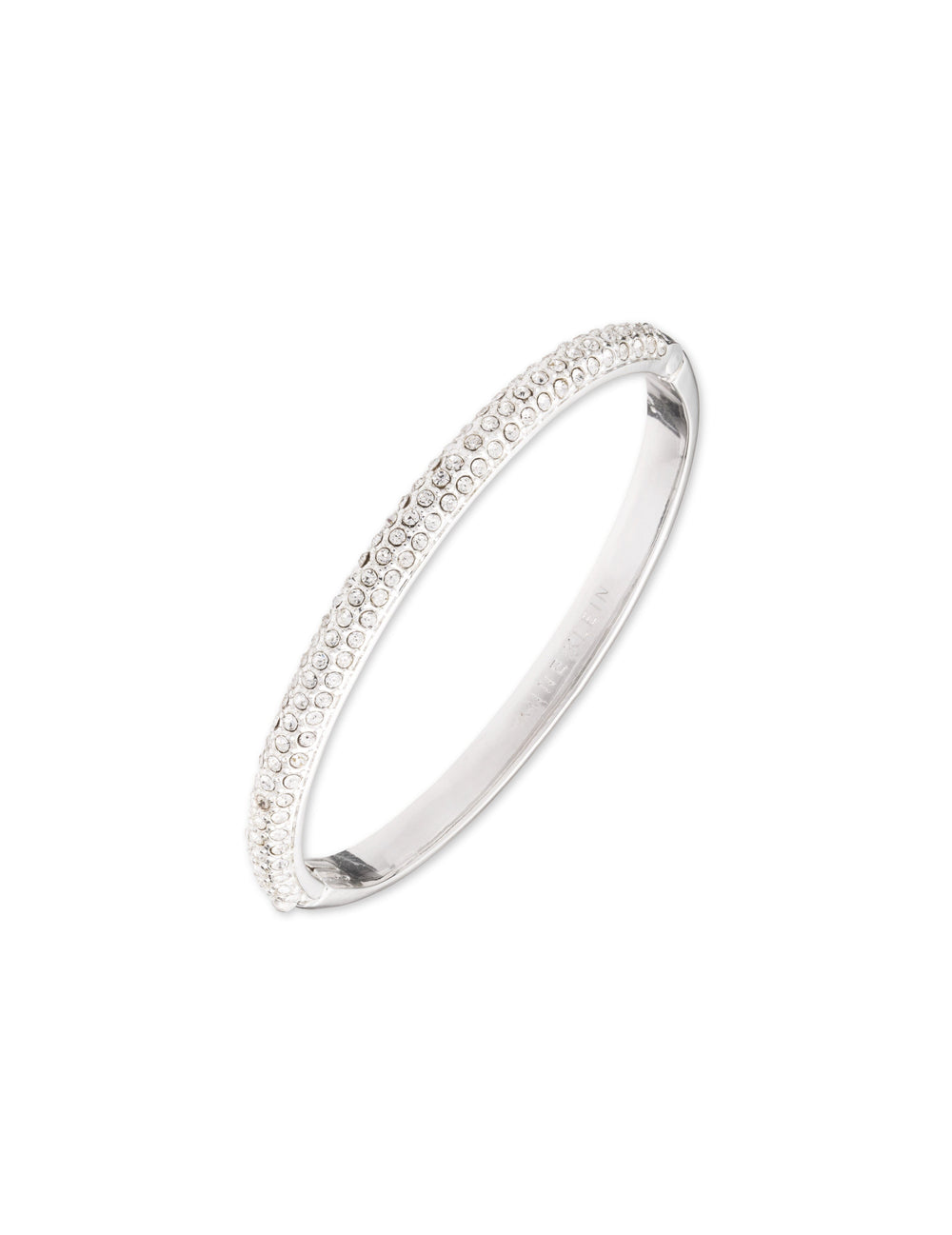Crystal Pave Bangle Bracelet - Anne Klein Silver-Tone
