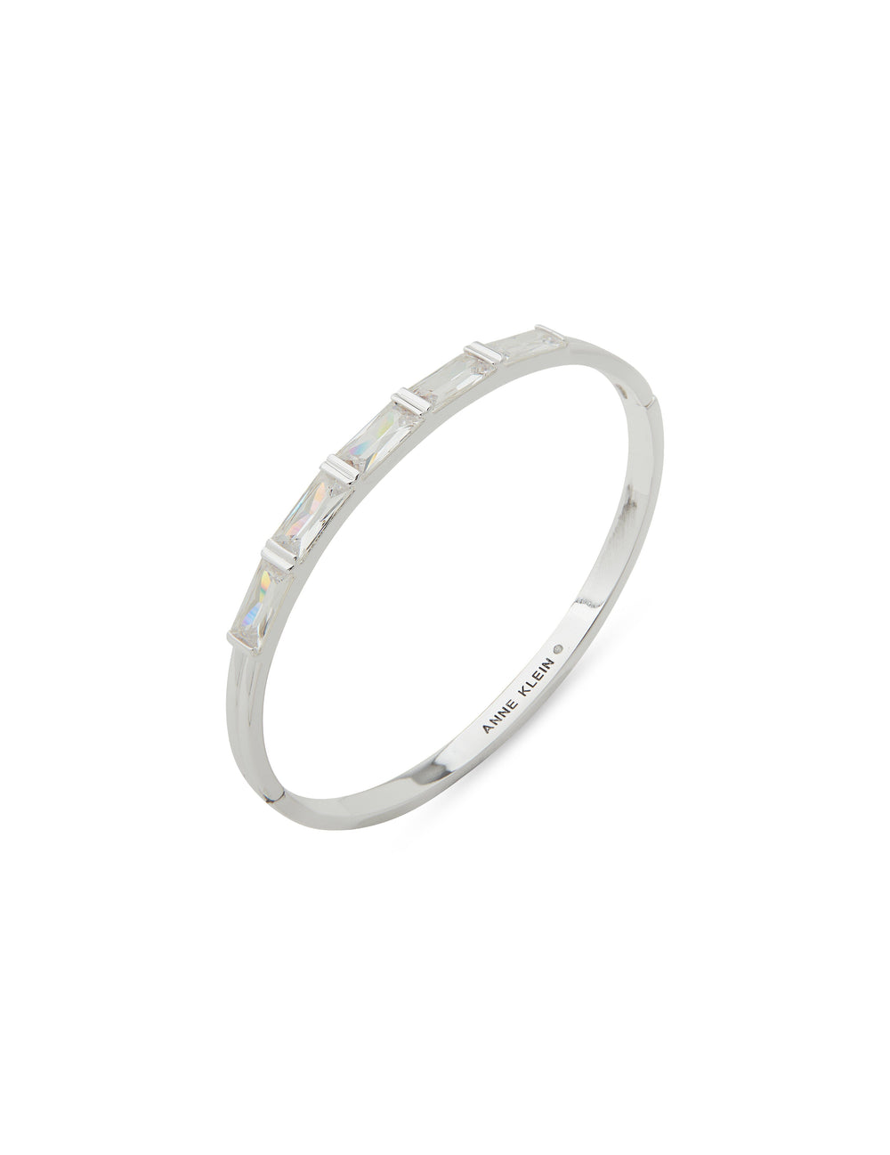 CZ Baguette Stone Bangle Bracelet - Anne Klein