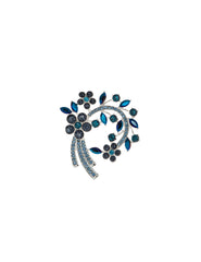 Arched Cluster Brooch in Blue Crystal - Anne Klein
