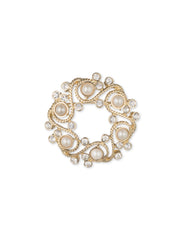 Faux Pearl Wreath Brooch - Anne Klein