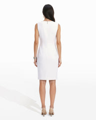 Sleeveless Sheath Dress - Anne Klein CRISP WHITE MULTI