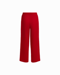 Wide Leg Crop Pull-On Pants with Wide Waistband in BEGONIA RED | Anne - Anne Klein BEGONIA RED
