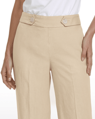High-Rise Wide Leg Pull-On Trousers - Anne Klein NATURAL GRAIN