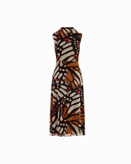 Sleeveless Twist-Detail V-Neck Midi Dress - Anne Klein CHILI MULTI