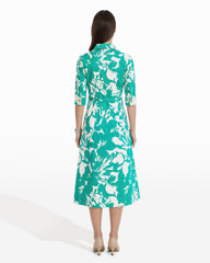 Waist Tucked Shirt Dress - Anne Klein BERYL GREEN/CRISP WHIT
