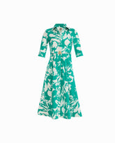Waist Tucked Shirt Dress - Anne Klein BERYL GREEN/CRISP WHIT