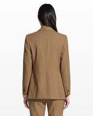 Double-Breasted Blazer with Welt Pockets - Anne Klein Cffe Crm Melng