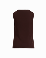 Sleeveless Cowl Neck Blouse in DARK CHOCOLATE - Anne Klein DARK CHOCOLATE