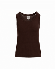 Scoop Neck Knit Tank Top - Anne Klein DARK CHOCOLATE