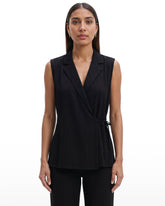Sleeveless V-Neck Wrap Knit Top - Anne Klein ANNE BLACK