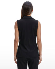 Sleeveless V-Neck Wrap Knit Top - Anne Klein ANNE BLACK