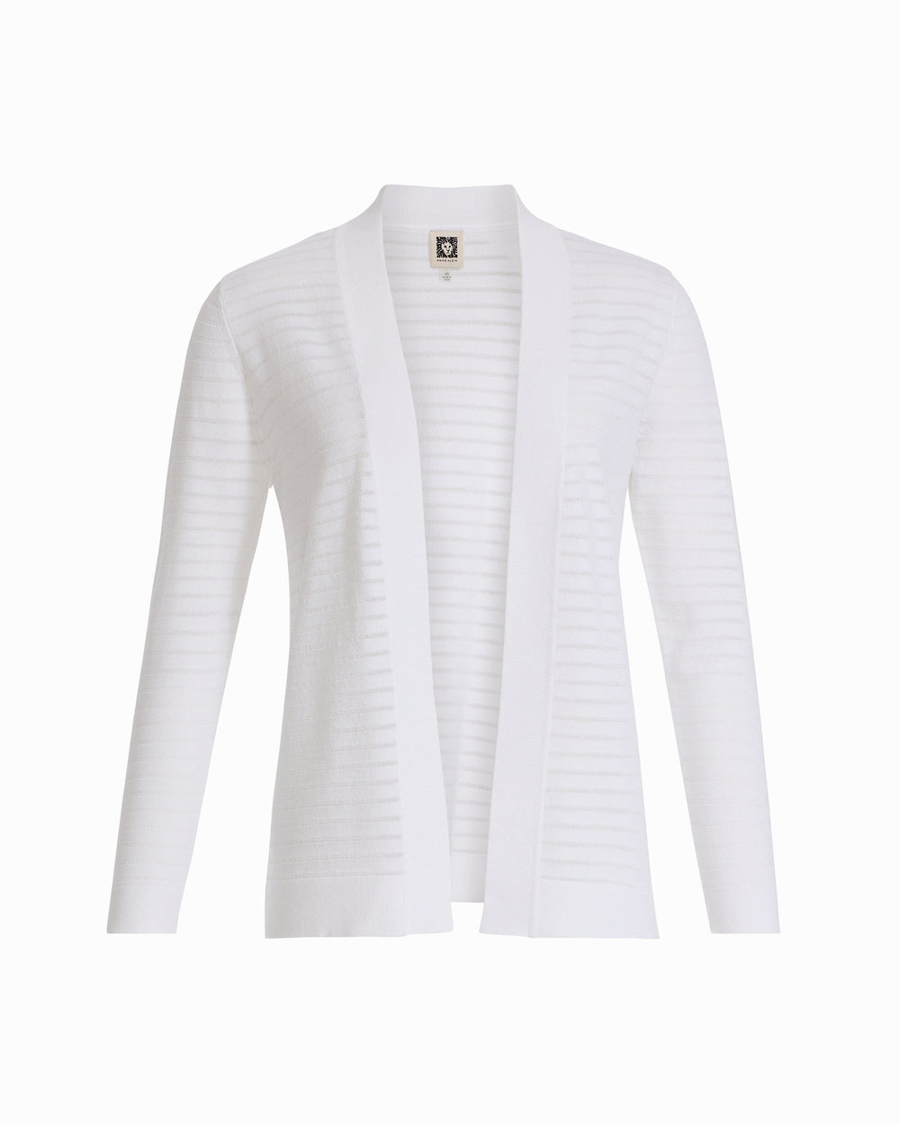 Sheer Stripe Open Front Cardigan - Anne Klein CRISP WHITE