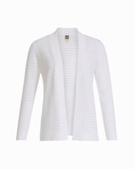 Sheer Stripe Open Front Cardigan - Anne Klein CRISP WHITE