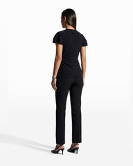 Flutter Sleeve Wrap Top with Ruffle - Anne Klein ANNE BLACK