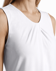 Asymmetric Pleated Shell Top - Anne Klein CRISP WHITE