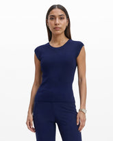 Round V-Neck Full Needle Tank Top - Anne Klein DISTANT MOUNTAIN