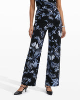Wide-Leg Palazzo Pant High-Rise Waistband - Anne Klein ANNE BLACK MULTI