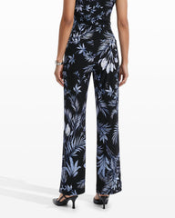 Wide-Leg Palazzo Pant High-Rise Waistband - Anne Klein ANNE BLACK MULTI