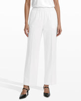 Straight Ankle Pull-On Lined Trousers - Anne Klein CRISP WHITE