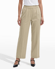 Straight Ankle Slash Pocket Pull-On Pants - Anne Klein LT SANDSTONE