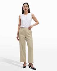 Straight Ankle Slash Pocket Pull-On Pants - Anne Klein LT SANDSTONE