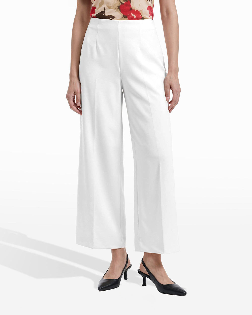 Straight Leg Ankle Pull-On Pant - Anne Klein WHITE DOVE