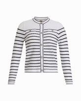 Crew Neck Stitch Lady Jacket - Anne Klein CRSPWHT/ANNEBLK