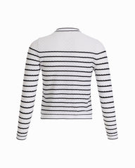 Crew Neck Stitch Lady Jacket - Anne Klein CRSPWHT/ANNEBLK