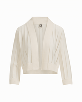 Sheer Stripe Shrug Open Front Cardigan - Anne Klein WHITE DOVE