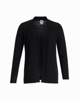 Petite Sheer Stripe Open Front Cardigan - Anne Klein ANNE BLACK