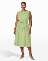 Paneled Bodice Midi Dress - Anne Klein COOL SAGE